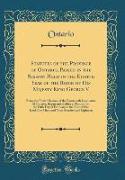 Statutes of the Province of Ontario, Passed in the Session Held in the Eighth Year of the Reign of His Majesty King George V