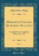 Meredith College Quarterly Bulletin, Vol. 2