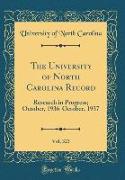 The University of North Carolina Record, Vol. 323