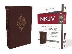 NKJV, Deluxe Reference Bible, Personal Size Giant Print, Leathersoft, Burgundy, Thumb Indexed, Red Letter, Comfort Print