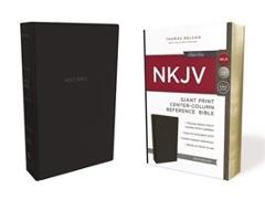 NKJV, Reference Bible, Center-Column Giant Print, Leathersoft, Black, Red Letter, Comfort Print