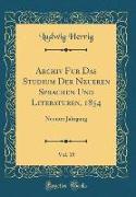 Archiv Für Das Studium Der Neueren Sprachen Und Literaturen, 1854, Vol. 15