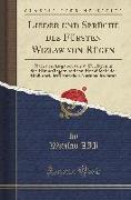 Lieder Und Spruche Des Fursten Wizlaw Von Rugen: Nach Den Ausgaben Von V. D. Hagen in Den Minnesangern Und Von Ettmuller in Der Bibliothek Der Deutsch