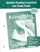 Economics Today and Tomorrow, Spanish Reading Essentials and Study Guide, Workbook