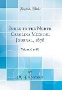 Index to the North Carolina Medical Journal, 1878