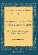 Summary of the Tax Reform Act of 1976
