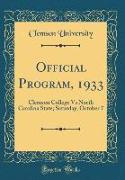 Official Program, 1933