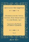 Decisions of the Appeal Section, War Department, Claims Board, 1921, Vol. 8