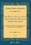 Das Wissen Gottes Nach Der Lehre Des Heiligen Thomas Von Aquin, Vol. 3