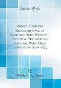 Report Upon the Reconnaissance of Northwestern Wyoming, Including Yellowstone National Park, Made in the Summer of 1873 (Classic Reprint)