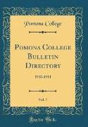 Pomona College Bulletin Directory, Vol. 7