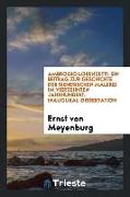 Ambrogio Lorenzetti...: Inaugural-Dissertation Zur Erlangung Der