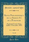 Revue Philosophique de la France Et de l'Étranger, Vol. 40