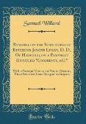 Remarks on the Strictures of Reverend Joseph Lyman, D. D., Of Hatfield, on a Pamphlet Entitled "Comments, &C."