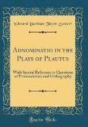 Adnominatio in the Plays of Plautus