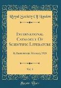 International Catalogue Of Scientific Literature, Vol. 3