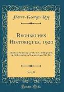 Recherches Historiques, 1920, Vol. 26