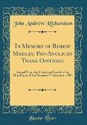 In Memory of Bishop Medley, Pan-Anglican Thank Offering: Appeal from the Bishop and Synod to the Churchmen of the Diocese of Fredericton, 1908 (Classi