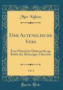 Der Altenglische Vers, Vol. 1