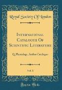 International Catalogue Of Scientific Literature, Vol. 1