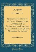 Notes d'un Catéchiste, ou Court Commentaire Littéral sur le Catéchisme des Provinces Ecclésiastiques de Québec, Montréal Et Ottawa (Classic Reprint)