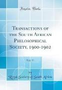 Transactions of the South African Philosophical Society, 1900-1902, Vol. 11 (Classic Reprint)