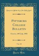 Pittsburg College Bulletin, Vol. 14