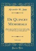 De Quincey Memorials, Vol. 2 of 2