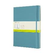 Moleskine Notebook XL, Plain, Hard Cover, Reef Blue