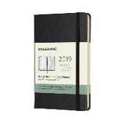 Moleskine 12 Month Weekly Notebook 2019 P/A6, 1 Week = 1 Page, Ruled Page On The Right, Hard Cover, Black