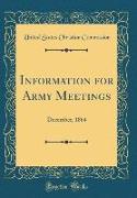 Information for Army Meetings