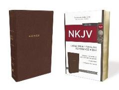 NKJV, Thinline Reference Bible, Large Print, Leathersoft, Brown, Red Letter, Comfort Print