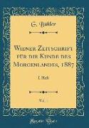 Wiener Zeitschrift für die Kunde des Morgenlandes, 1887, Vol. 1