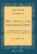 Why a Note to the Athanasian Creed?