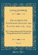 Zeitschrift für Ägyptische Sprache und Altertumskunde, 1915, Vol. 52