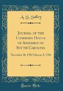 Journal of the Commons House of Assembly of South Carolina