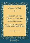 History of the Town of Carlisle Massachusetts