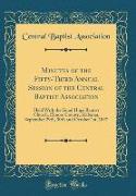 Minutes of the Fifty-Third Annual Session of the Central Baptist Association