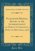 Fourteenth Biennial Report of the Superintendent of Public Instruction, State of Montana, 1916 (Classic Reprint)