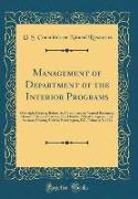 Management of Department of the Interior Programs
