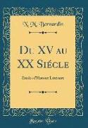 Du XV au XX Siécle