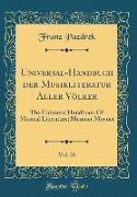 Universal-Handbuch der Musikliteratur Aller Völker, Vol. 20