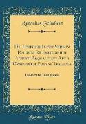 De Temporis Inter Verbum Finitum Et Participium Aoristi Aequalitate Apud Graecorum Poetas Tragicos