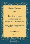 The Universal Handbook of Musical Literature, Vol. 5