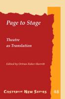 Page to Stage: Theatre as Translation