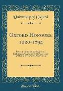 Oxford Honours, 1220-1894