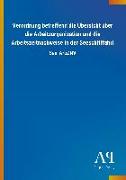 Verordnung betreffend die Übersicht über die Arbeitsorganisation und die Arbeitszeitnachweise in der Seeschifffahrt