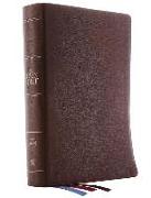 The NKJV, Open Bible, Brown Genuine Leather, Red Letter, Comfort Print