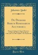 De Diodori Rerum Romanarum Auctoribus
