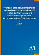 Verordnung zum Produktinformationsblatt und zu weiteren Informationspflichten bei zertifizierten Altersvorsorge- und Basisrentenverträgen nach dem Altersvorsorgeverträge-Zertifizierungsgesetz